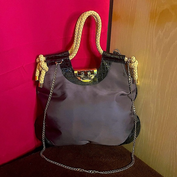 Tory Burch Handbags - Tory Burch RARE Vintage Knotted Maritime Crossbody Hobo Bag